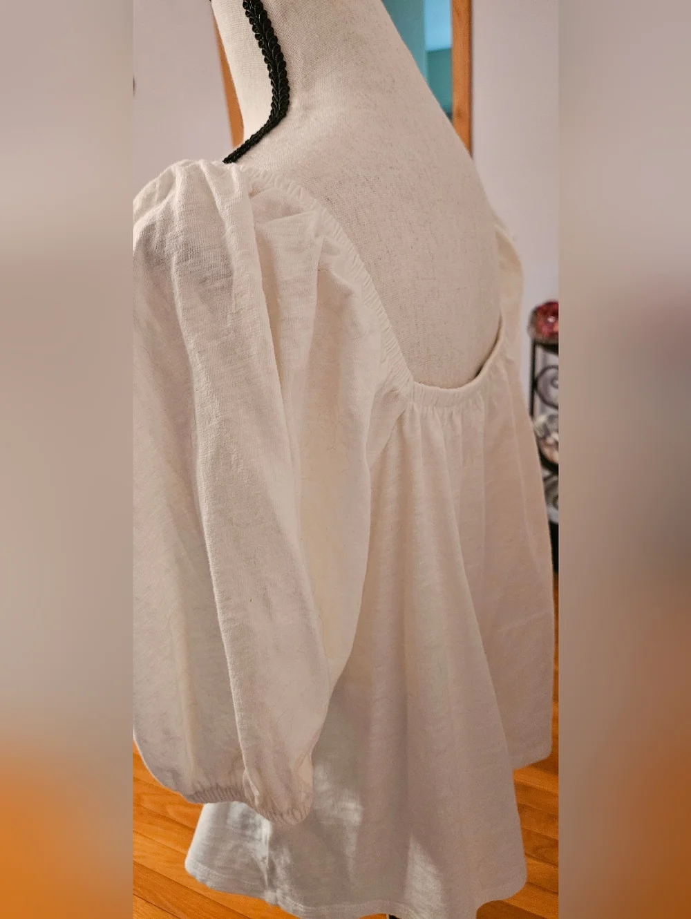 Old Navy White Square-Neck Puff Sleeve Top